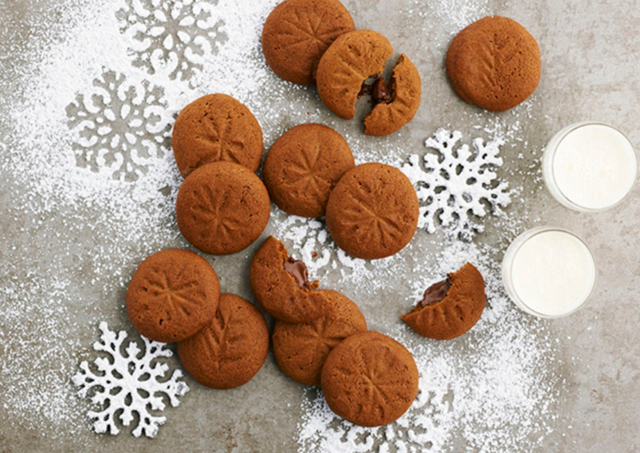 ‘Christmassy’ chocolate stuffed ginger bread cookies