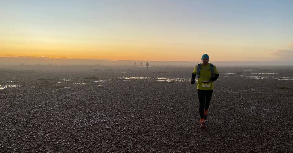 Stripping down to run in the desert in the rain