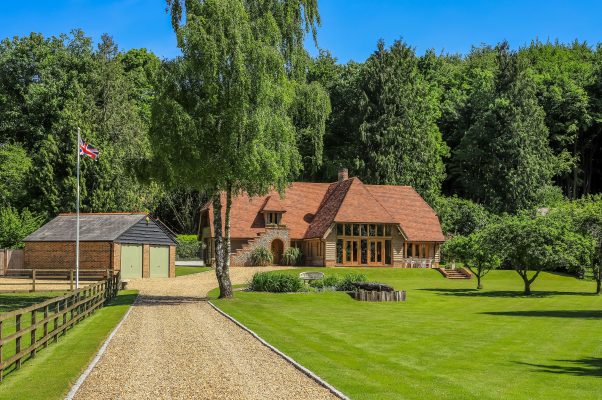 An amazing barn-style house that backs onto ancient woodland in a sought-after Hampshire village