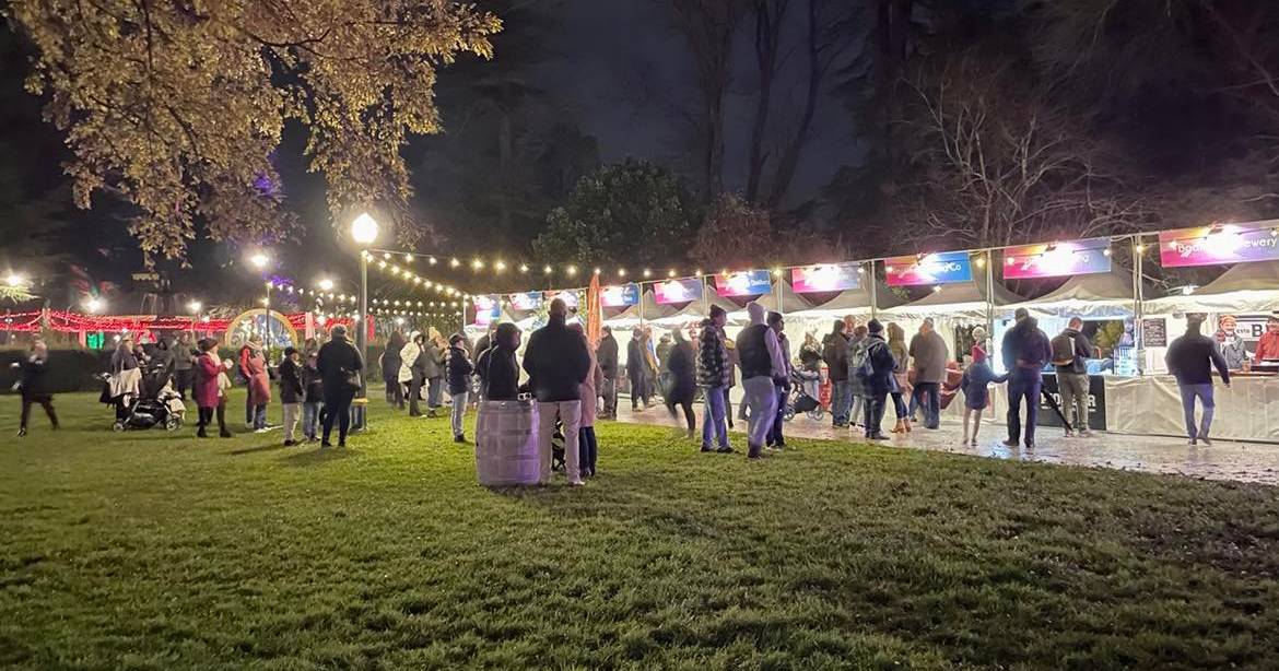 Bathurst town centre filled with rugged up residents enjoying Brew & Bite