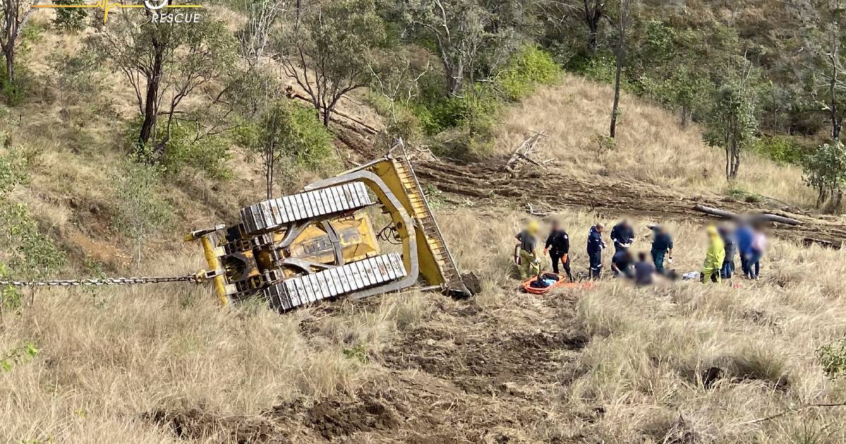 Man survives horror bulldozer rollover near Gympie