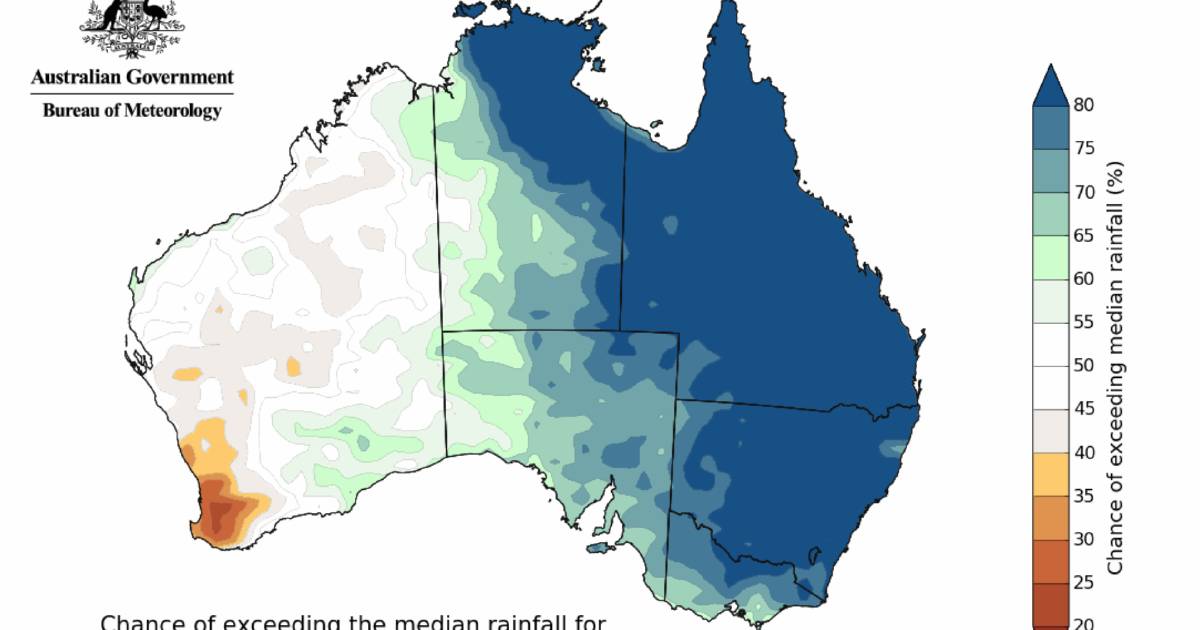 BoM warns: Double the chance of unusually high rainfall this fortnight