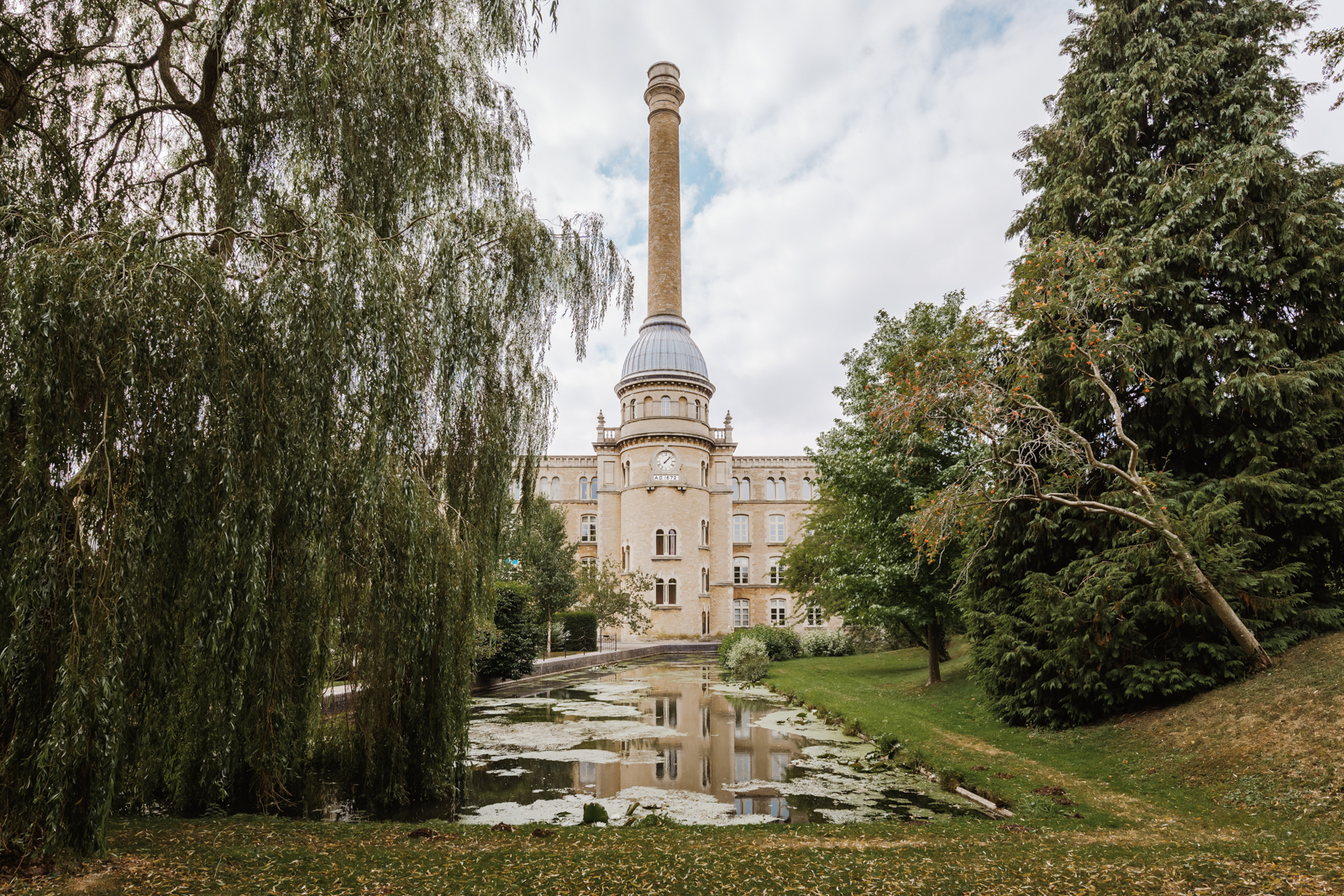 A sophisticated penthouse apartment for sale in a striking converted former tweed mill in Oxfordshire