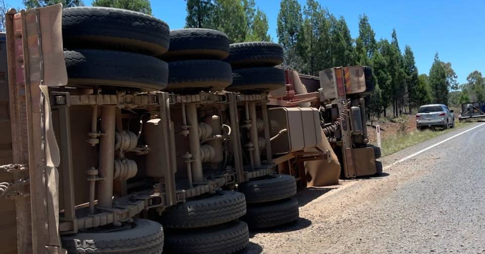 Cattle loose on highway after truck rolls near Blackwater