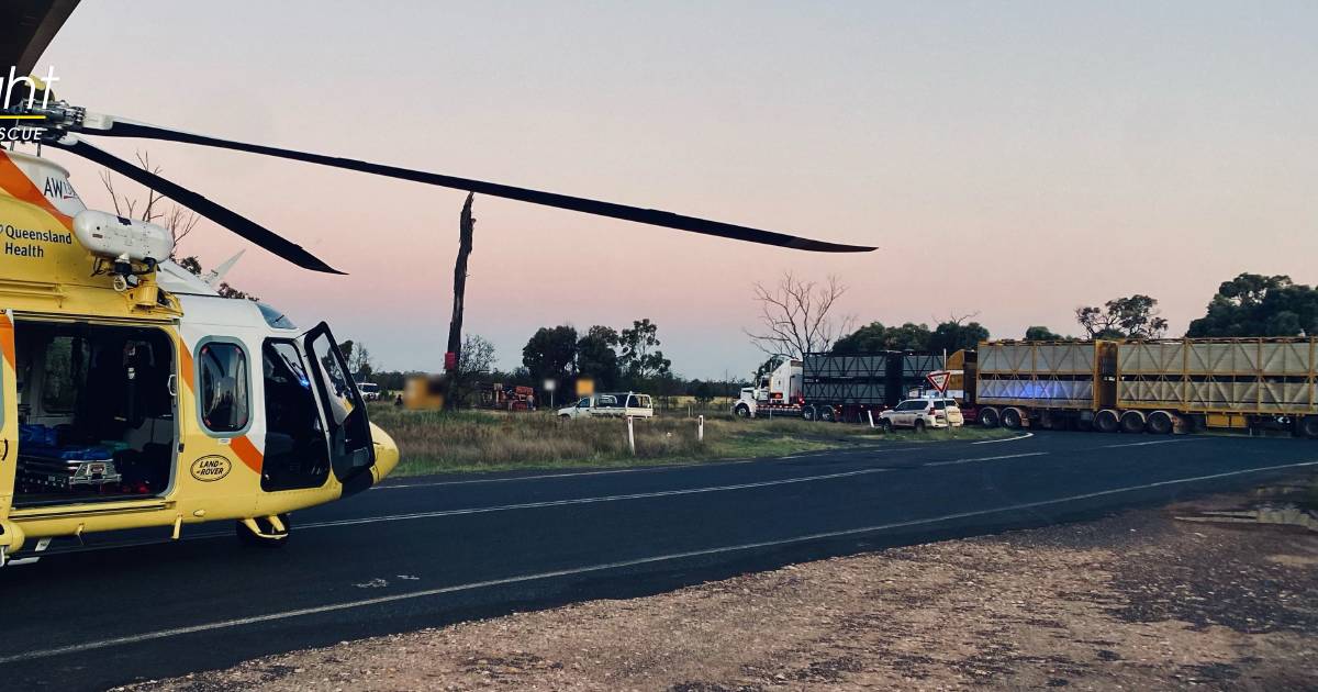 Critically injured 80yo man airlifted after Dalby collision