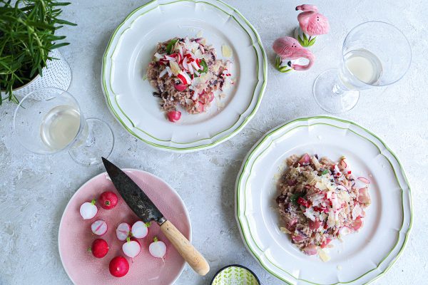 How to make radish and radicchio risotto