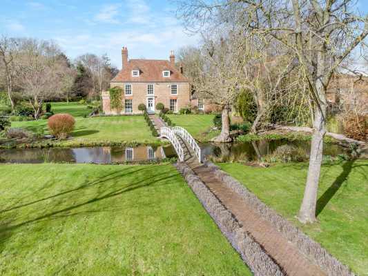 A bright and beautiful country house in Kent with its own cave, and a Monet-inspired bridge