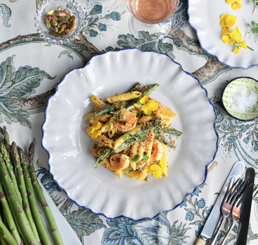 An exquisite prawn pasta dish to make the most of the new season’s asparagus