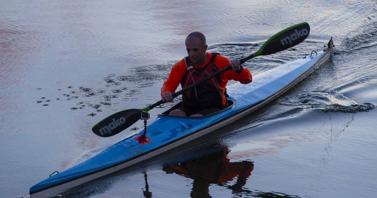 Racing down the Murray in a kayak