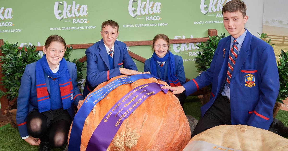 Darling Downs school makes Ekka history with 202kg giant pumpkin