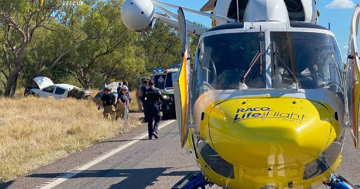 LifeFlight airlifts three people to hospital after Cloncurry crash