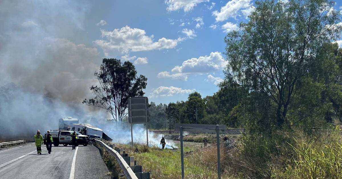 All the latest on seven-vehicle crash, including military tank, at Bajool near Rockhampton