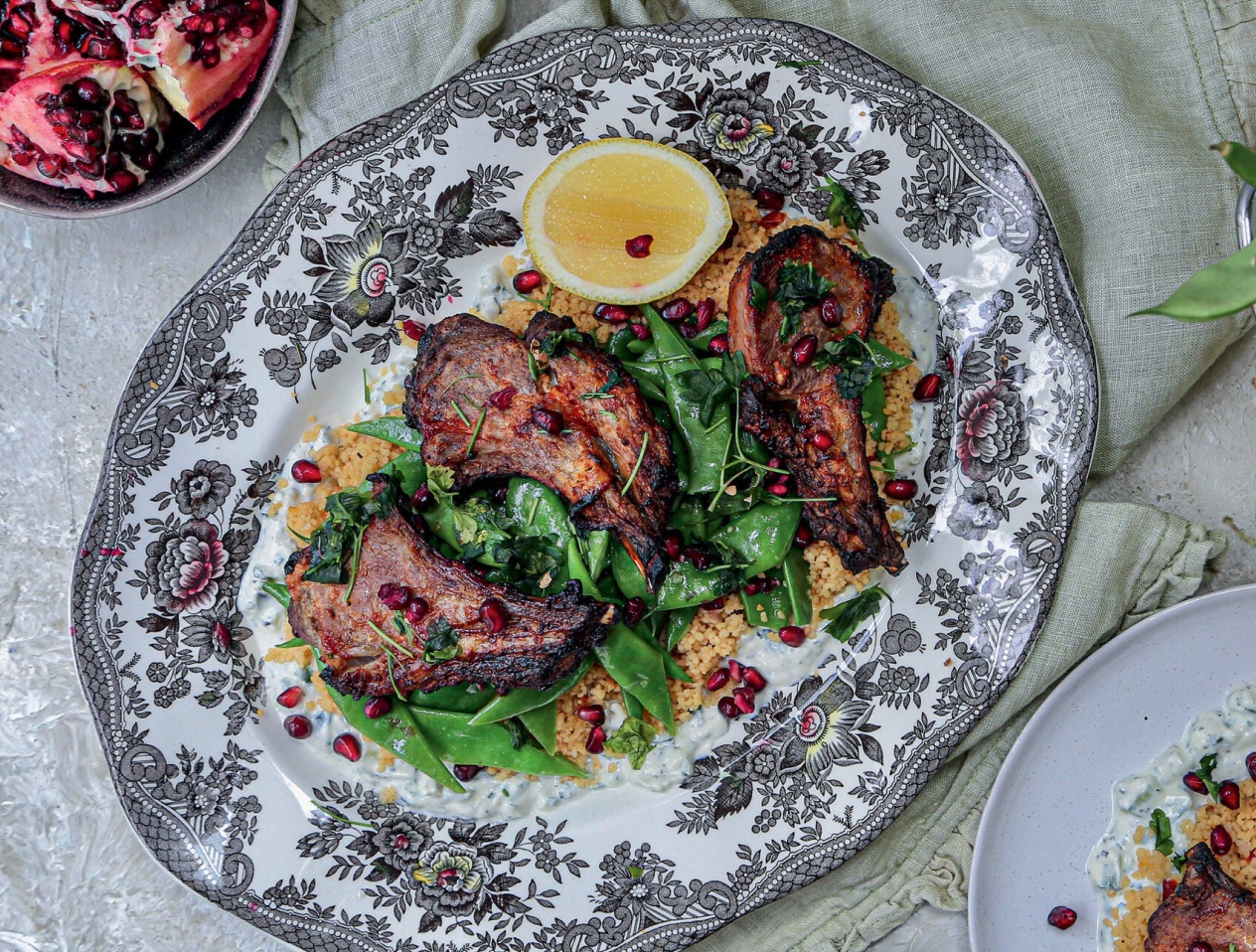 How to make harissa lamb cutlets with garlic and almond runner beans