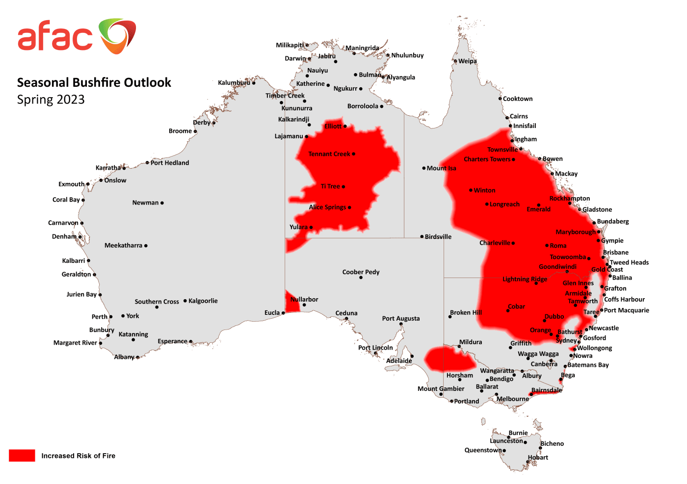 Spring 2023 to bring heightened bushfire risk