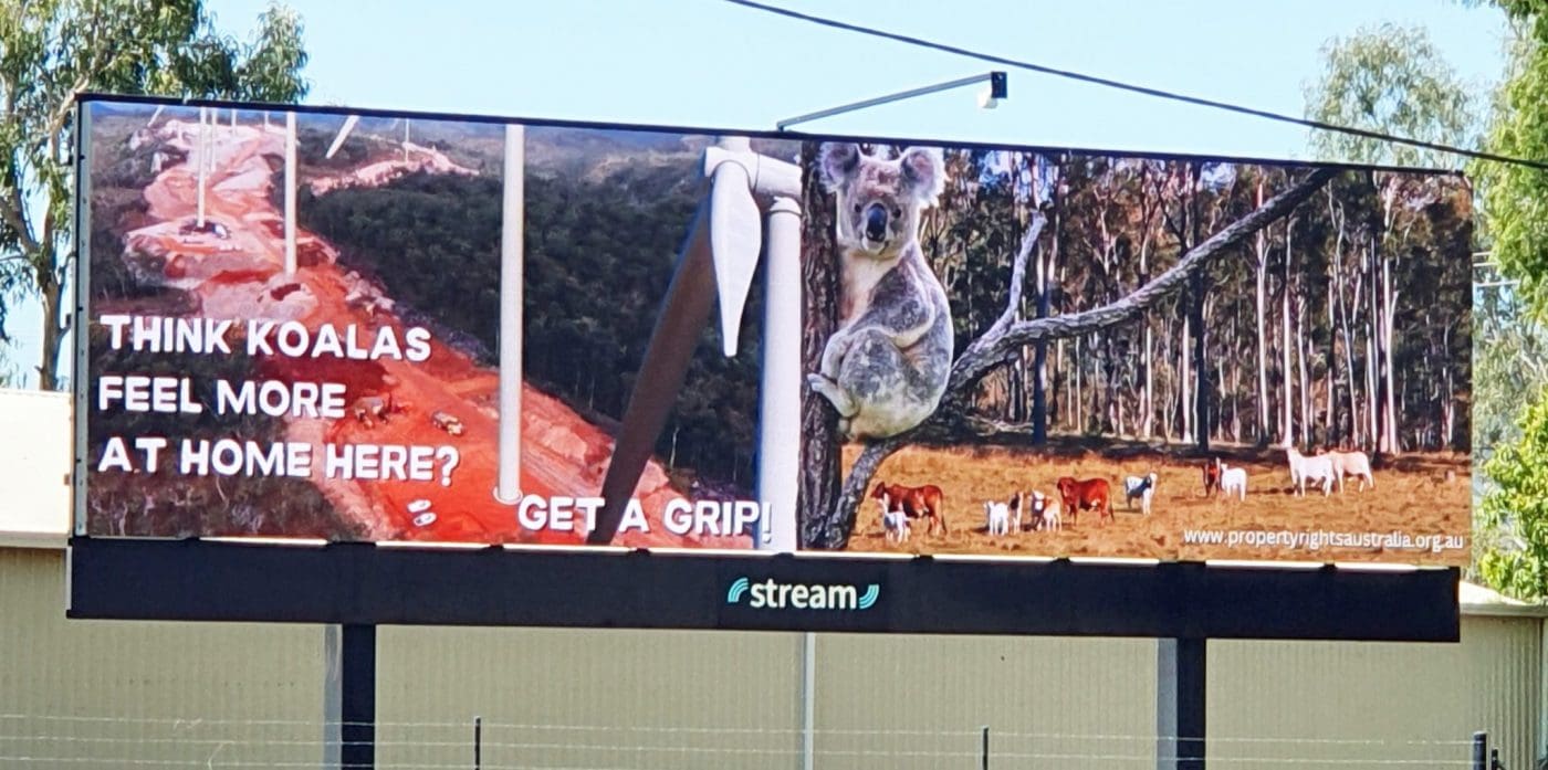 Farmers return serve to activists in battle of the billboards