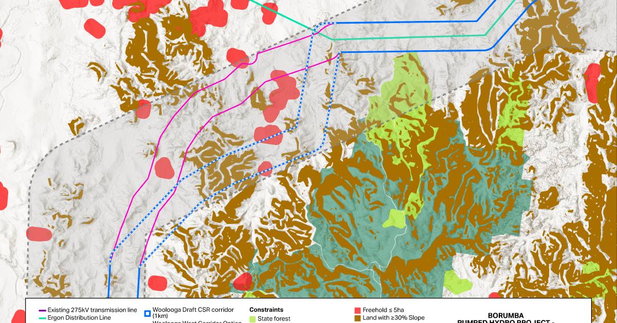 Pumped hydro transmission line from Borumba to Woolooga deviated