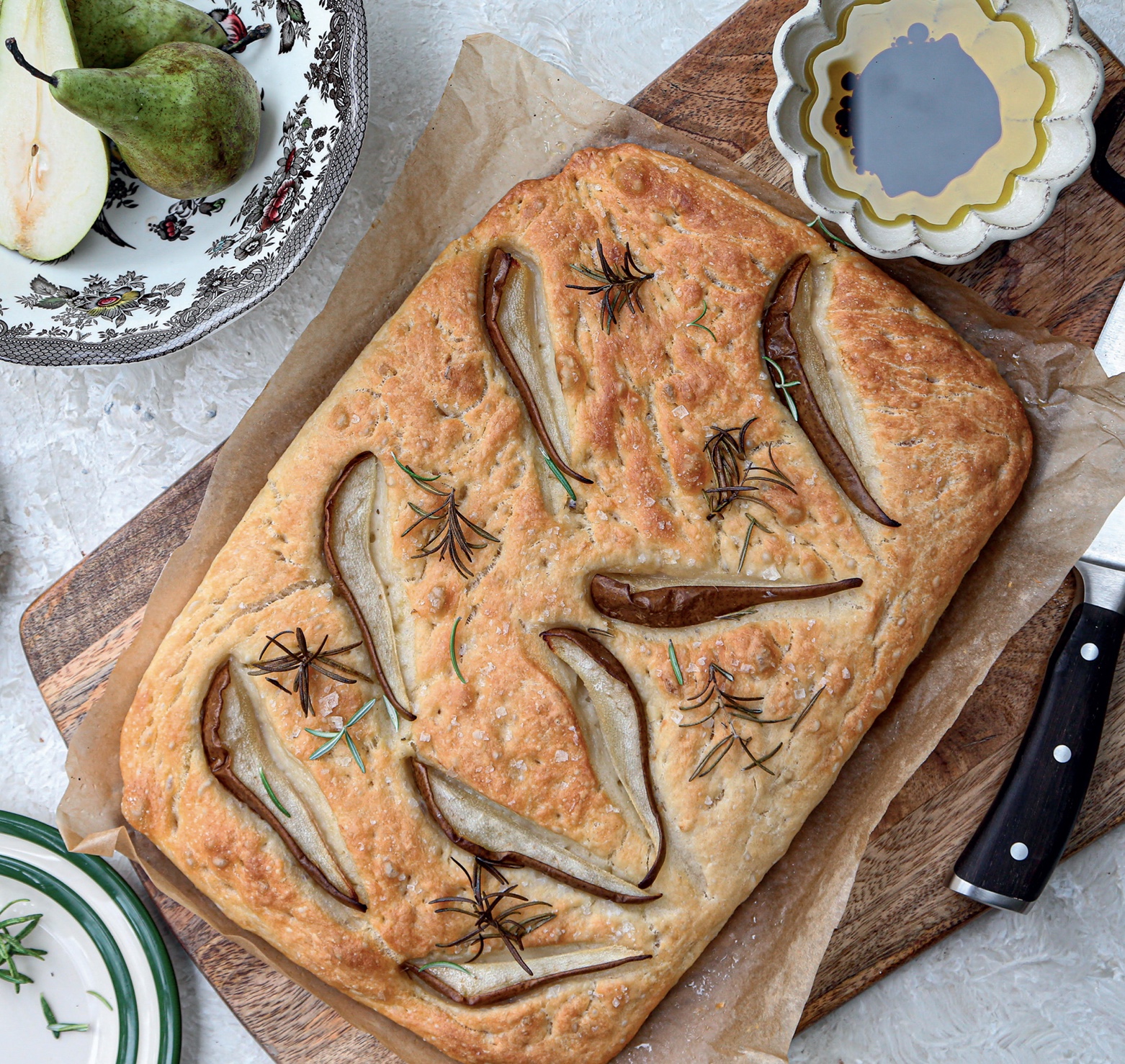 How to make pear, rosemary and sea-salt focaccia