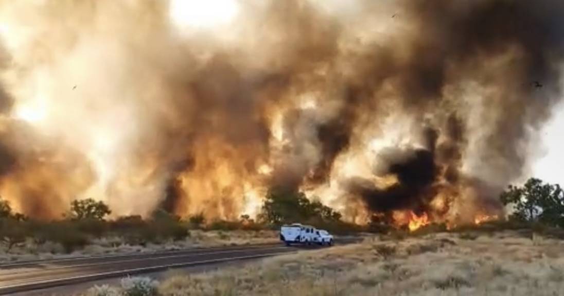 Dramatic images from the fire scene at Mount Isa