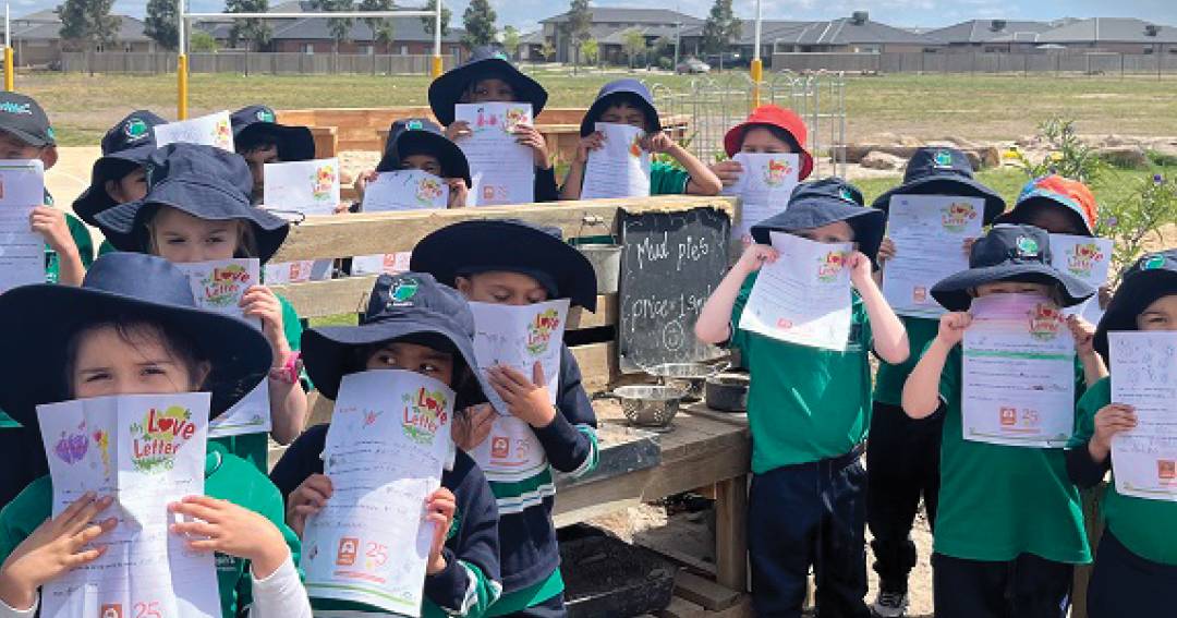 Junior Landcarers show their love in letters