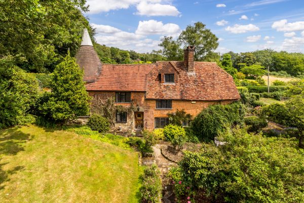 An oast house within the landscape that gave birth to the National Trust