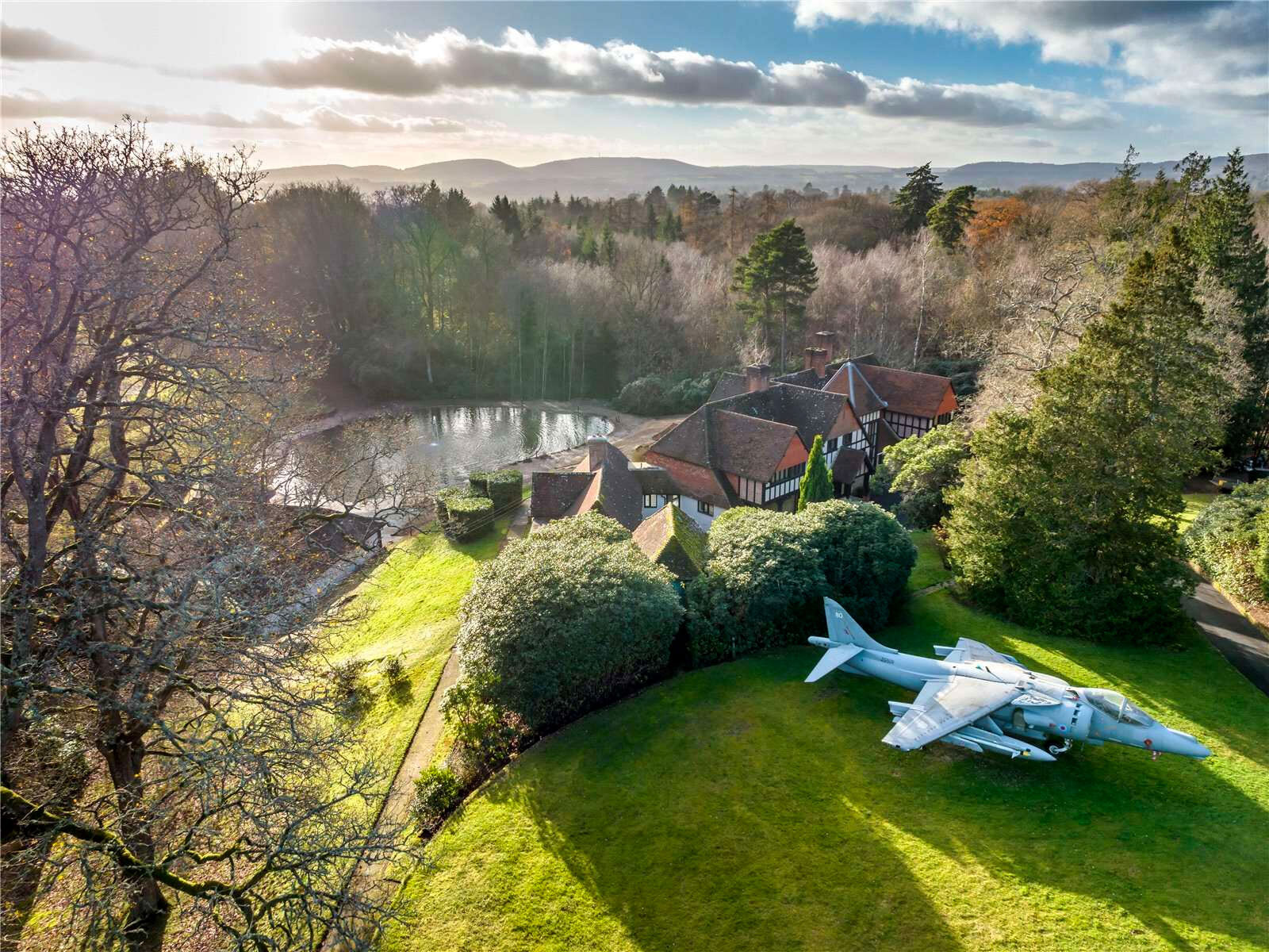 A country house that comes with a parking space for a Harrier jump jet