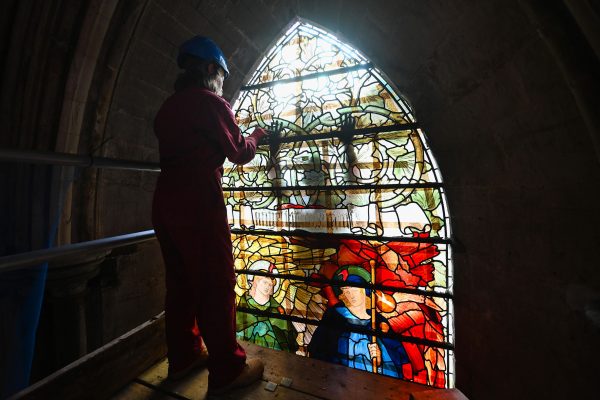 The heart-stopping work of removing a 150-year-old stained glass masterpiece from one of Britain’s greatest cathedrals