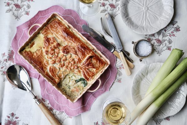 A ‘dramatically delicious’ leek, saffron and seafood pie