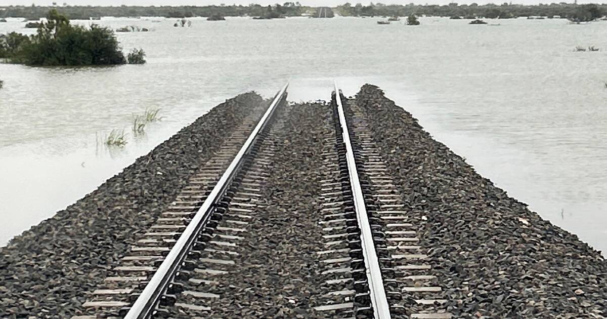 First pictures of the flooded rail line in WA's outback