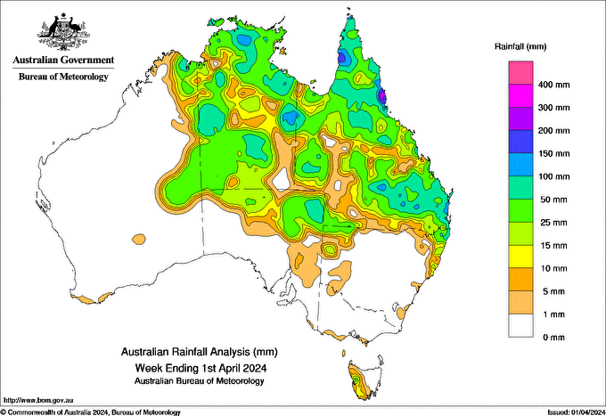 Weekly rainfall update + rainfall outlook 2 Apr 2024